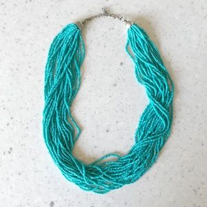 🌿Forever 21 Turquoise Beaded Necklace Silvertone